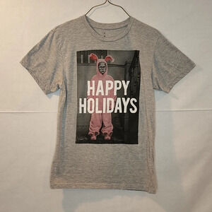 A Christmas Story Ralphie Bunny Happy Holidays T-Shirt Size Small